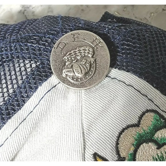 Don Ed Hardy Mesh Trucker Hat Cap True to My Love Two Tone Denim Gray Vintage - Picture 6 of 8